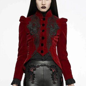 NWT Red Death Victorian Goth Cropped Coat - XS